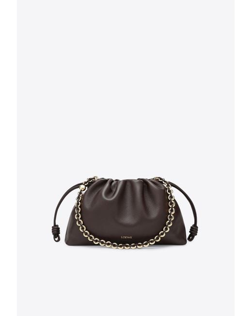 Loewe Brown Medium Flamenco Leather Clutch Bag