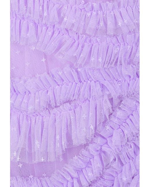 Needle & Thread Purple Wild Rose Off-Shoulder Gown
