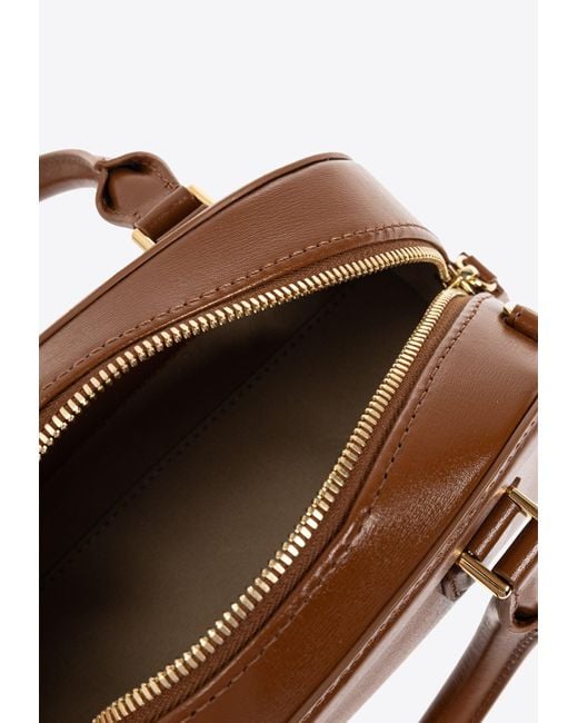 Alexander McQueen Brown Mini Birdee Boston Top Handle Bag