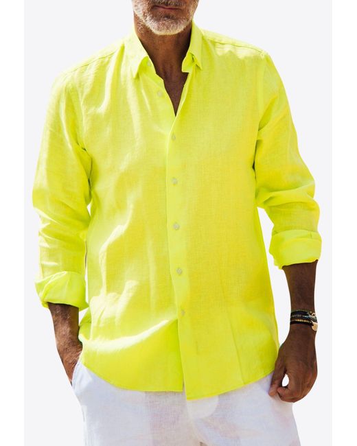 Les Canebiers Yellow Divin Button-Up Shirt for men