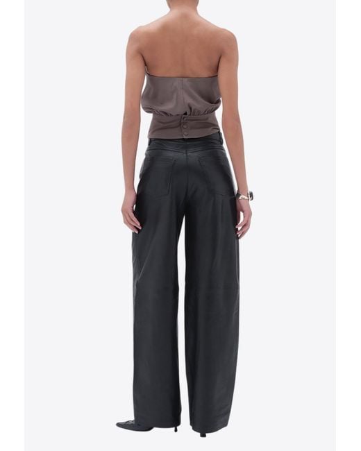 Remain Blue Cocoon Leather Pants