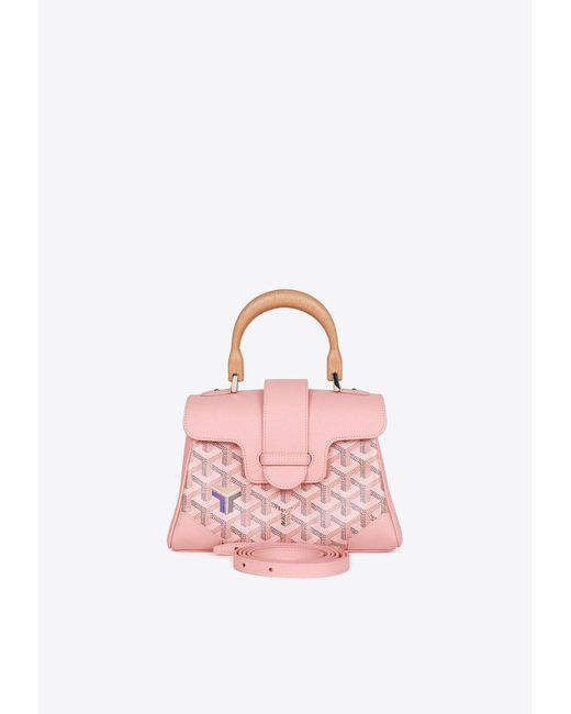 Goyard Pink Mini Saïgon Souple Top Handle Bag With Palladium Hardware