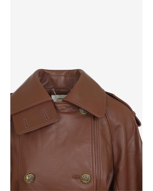 Zimmermann Brown Hypnotic Leather Crop Jacket