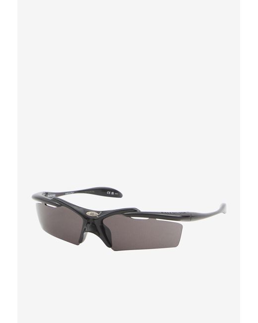 Balenciaga White Turbo Rectangular Sunglasses