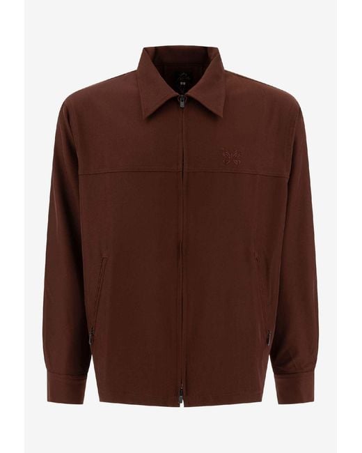Needles Brown Sport Zipped Overshirt for men
