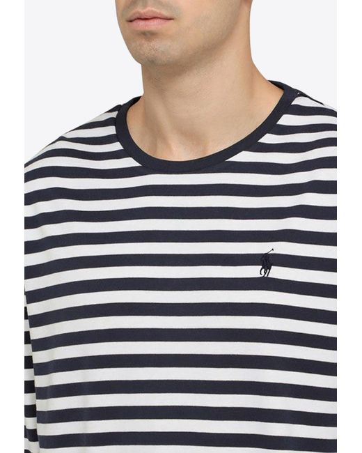 Polo Ralph Lauren Blue Striped Long-Sleeved T-Shirt for men