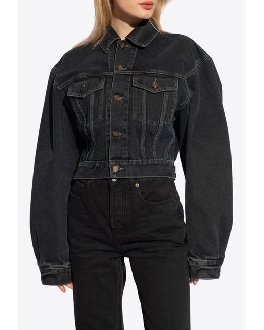 Saint Laurent Black 80'S Cropped Denim Jacket