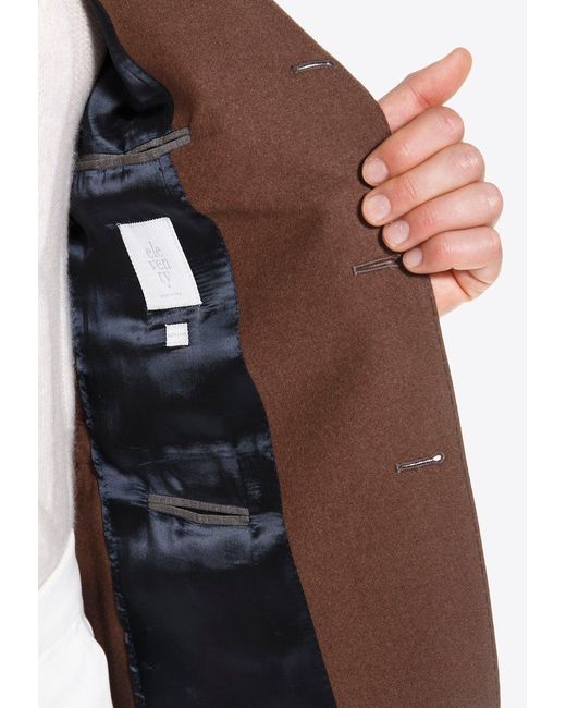 Eleventy Brown Single-Breasted Wool Jacket for men