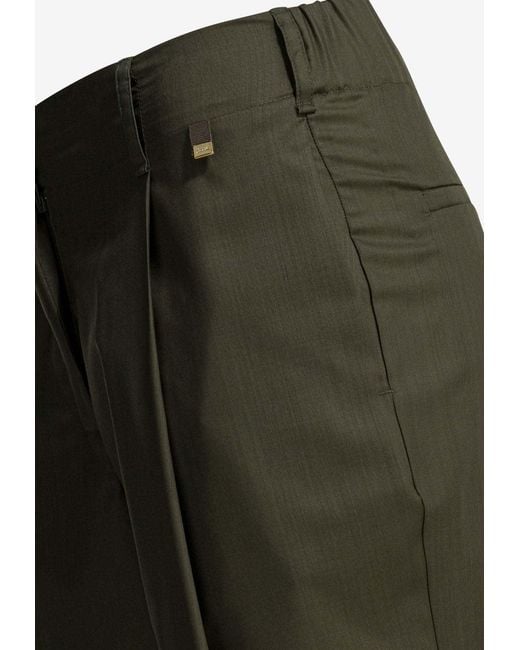 Herno Green Tailored Wool Pants