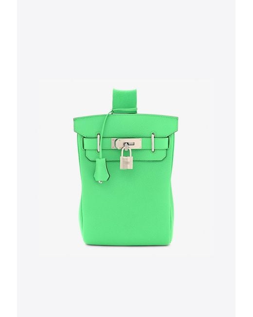 Hermès Green Hac A Dos Pm Backpack In Vert Comics Togo With Palladium Hardware