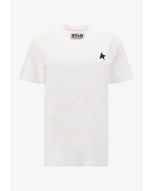 Golden Goose Star Logo Print T-shirt in White | Lyst