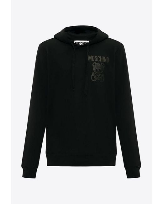 Moschino Black Teddy Bear Hooded Sweatshirt for men