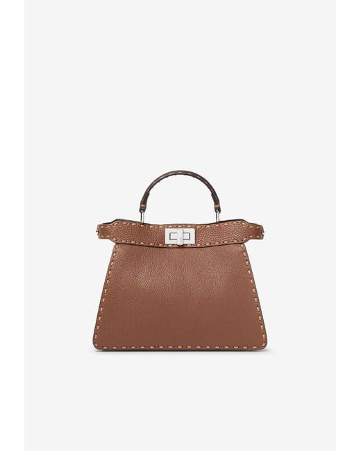 Fendi Brown Small Peekaboo Iseeu Top Handle Bag