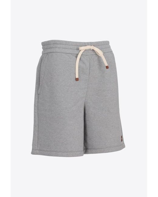 Miu Miu Gray Logo Fleece Shorts