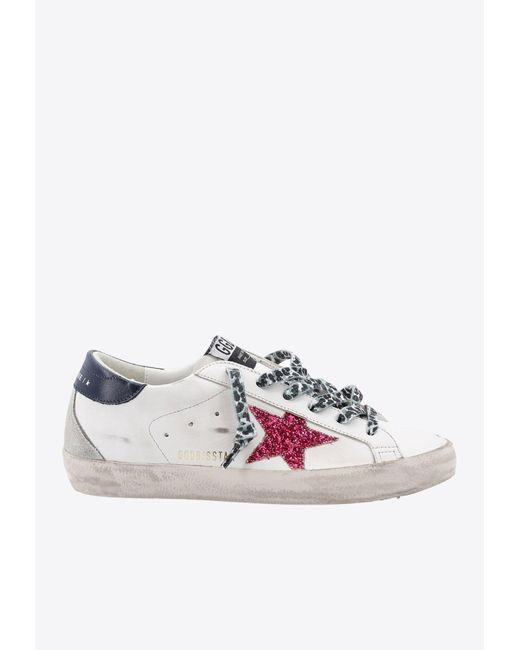 Golden Goose Deluxe Brand White Super Star Leather Low-Top Sneakers