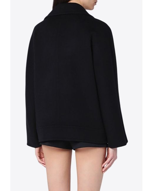 Max Mara Black Rotondo Wool Peacoat