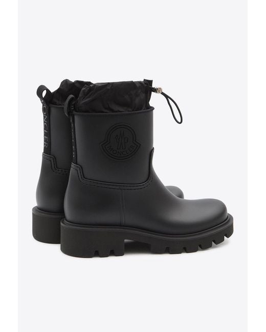 Moncler Black Kickstream Drawstring Rain Boots