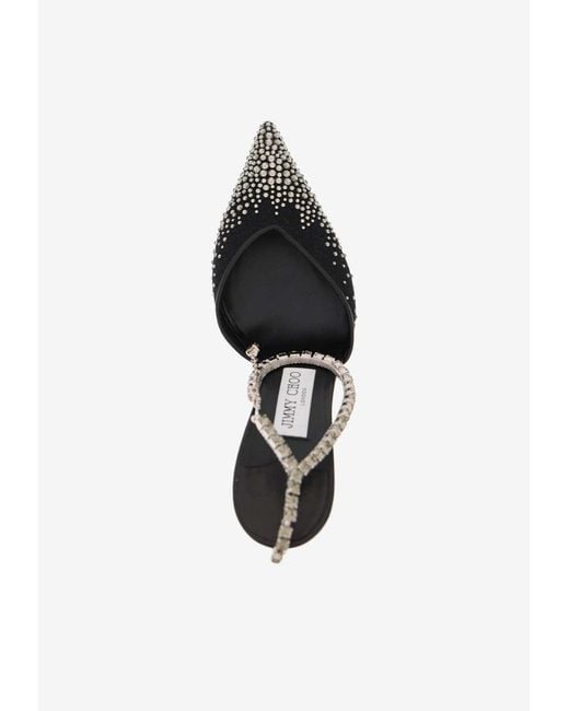 Jimmy Choo Saeda 100 Pumps With Crystals in Black | Lyst
