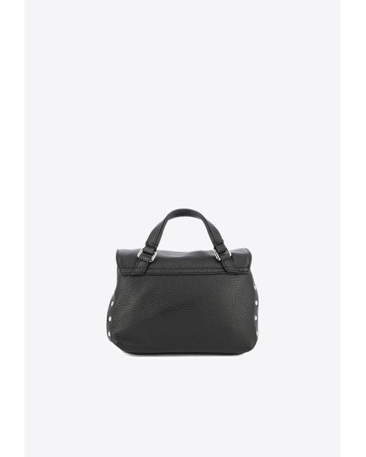 Zanellato Blue Baby Postina Tumbled Leather Shoulder Bag