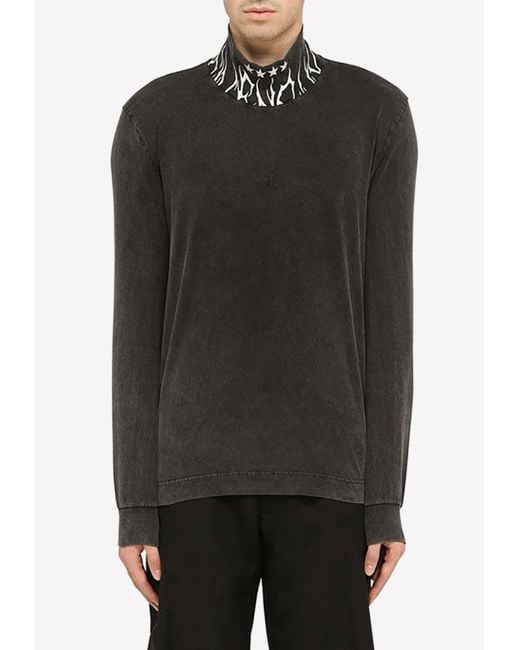 Givenchy High neck Long sleeved T shirt in Black for Men Lyst