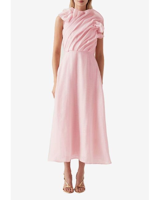 Aje. Pink Genesis Midi Dress