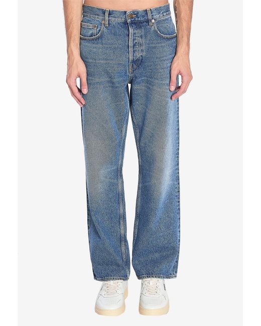 Golden Goose Deluxe Brand Blue Washed Straight-Leg Jeans for men