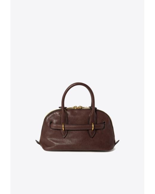 Miu Miu Brown Aventure Nappa Leather Top Handle Bag