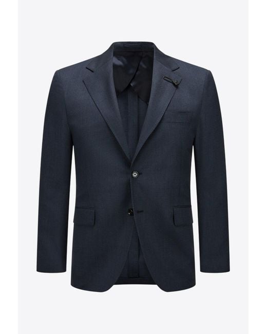Lardini Blue Single-Breasted Wool-Blend Suit for men