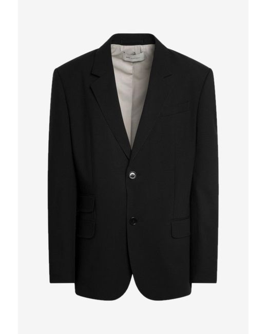 AMI Black Single-Breasted Wool Jacket for men