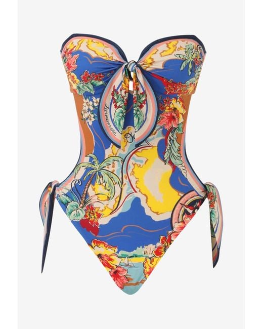 Zimmermann Alight Onepiece Cutout Swimsuit in Orange Lyst