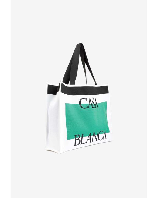 Casablancabrand Green Logo Tote Bag for men