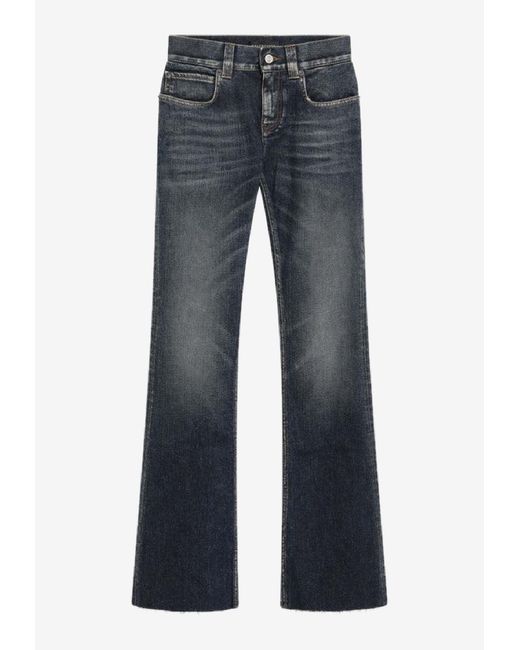 Balenciaga Blue Logo Patch Bootcut Jeans