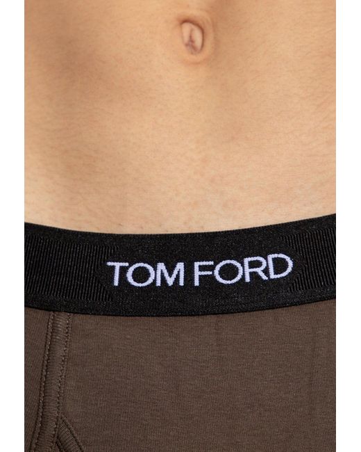 Tom Ford Brown Logo Jacquard Boxer Briefs for men