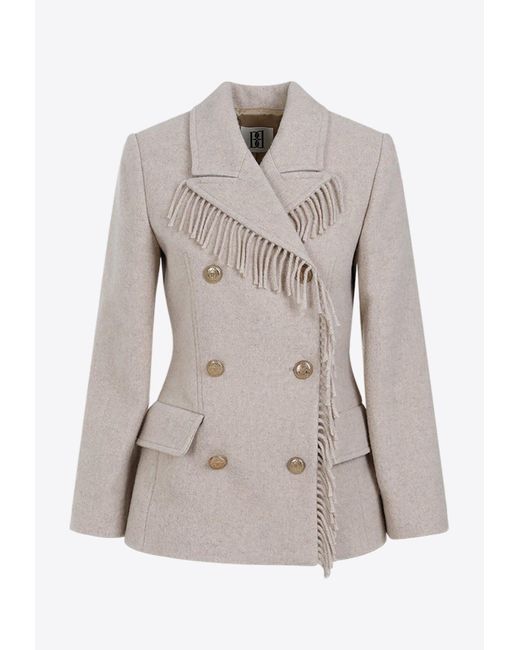 By Malene Birger Natural Iggie Double-breasted Blazer