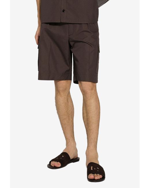 Dolce & Gabbana Black Bermuda Poplin Shorts for men