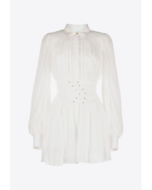 Acler White Airlie Mini Shirt Dress