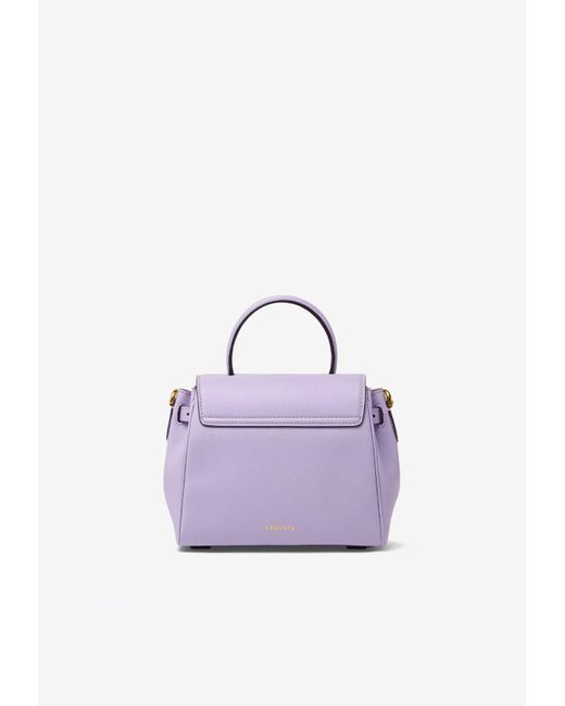 Versace Purple Small La Medusa Leather Top Handle Bag
