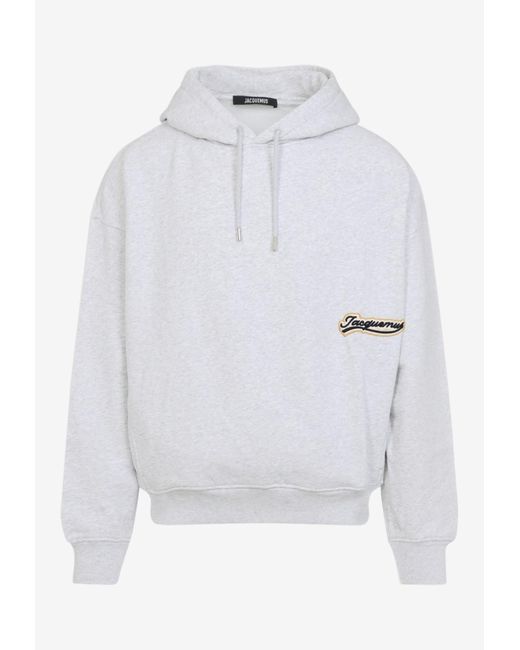 Jacquemus Gray Varsity Embroidery Hoodie for men