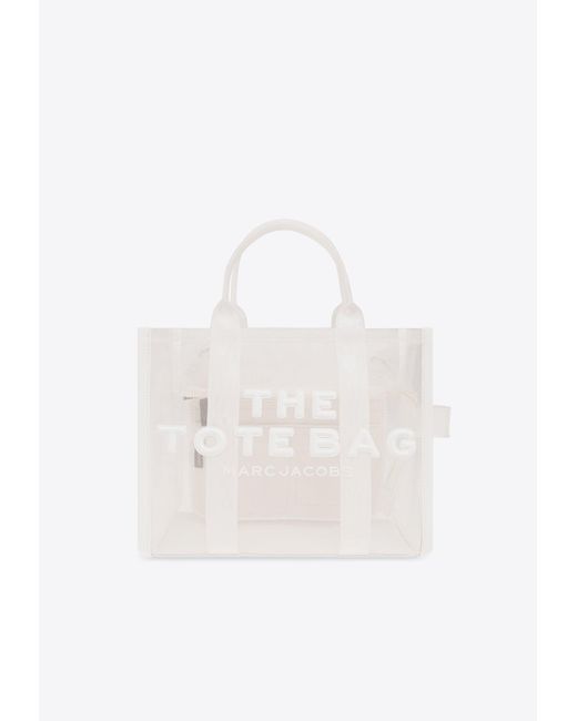 Marc Jacobs White The Medium Mesh Logo Tote Bag