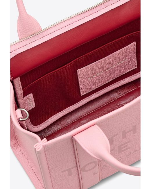 Marc Jacobs Pink Small Logo Leather Tote Bag