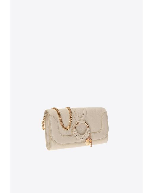 See By Chloé White Hana Chain Leather Clutch