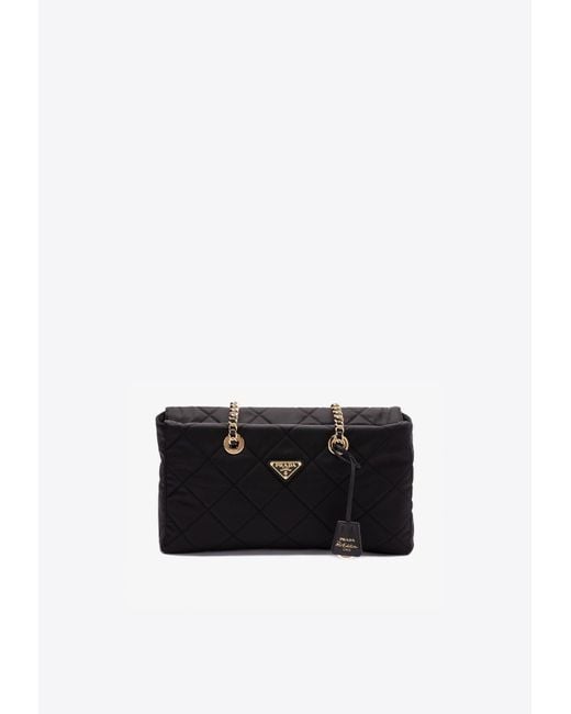 Prada White Medium Re-Edition 1995 Chaîne Shoulder Bag