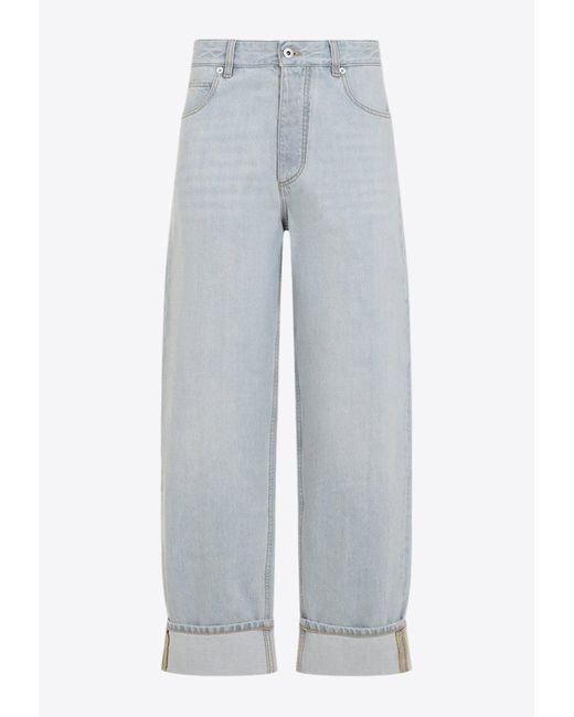 Bottega Veneta Gray Extra Bleached Turned Up Jeans