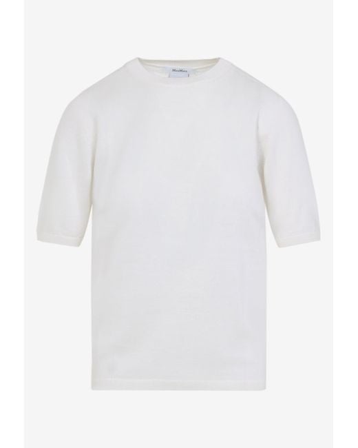 Max Mara White Gerico Short-Sleeved Knit T-Shirt
