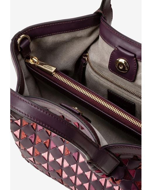 Serapian Pink Mini Secret Mosaico Leather Shoulder Bag
