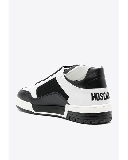 Moschino White Logo Low-Top Sneakers for men