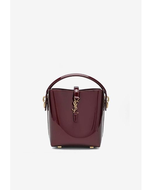 Saint Laurent Purple Mini Le 37 Patent Leather Bucket Bag