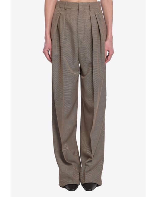 Saint Laurent Brown Tailored Straight-Leg Pants