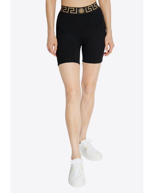Versace Black Greca Border Mini Shorts