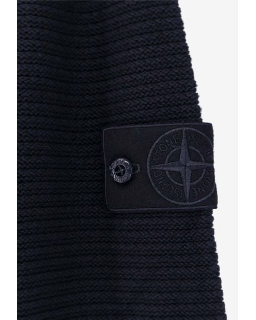 Stone Island Blue Logo Patch Sweater for men
